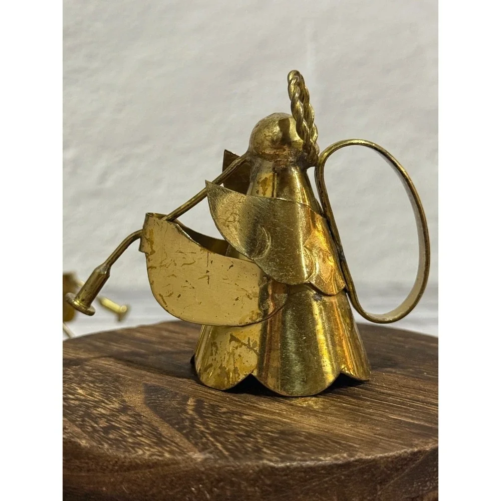 10 Vintage Brass Angel Napkin Rings Christmas Holiday Table Linens 3